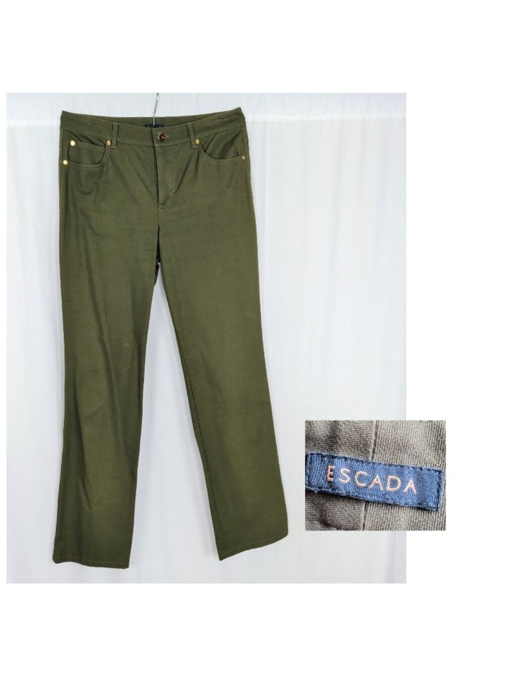 Escada Green Jeans 38 Medium Straight